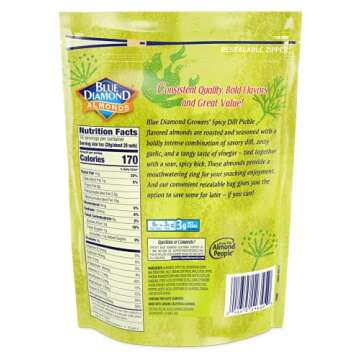 Blue Diamond Almonds, Spicy Dill Pickle, 16oz Bag