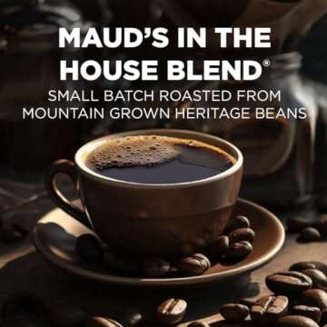 Maud's Medium Roast Coffee Pods, 18 ct | In the House Blend | 100% Arabica Medium Roast Coffee | Solar Energy Produced Recyclable Pods Compatible with Keurig K Cups Maker