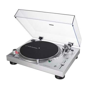 Audio-Technica AT-LP120XUSB-SV Direct-Drive Turntable (Analog & USB), Fully Manual, Hi-Fi, 3 Speed, Convert Vinyl to Digital, Anti-Skate and Variable Pitch Control, Silver