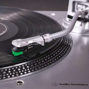 Audio-Technica AT-LP120XUSB-SV Direct-Drive Turntable (Analog & USB), Fully Manual, Hi-Fi, 3 Speed, Convert Vinyl to Digital, Anti-Skate and Variable Pitch Control, Silver