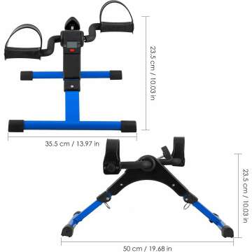 Folding Pedal Exerciser, Mini Exercise Bike Under Desk Bike Foot Pedal Exerciser, Foot Hand Cycle Portable Peddler Machine Bicycle Exerciser Arm Leg Exerciser While Sitting