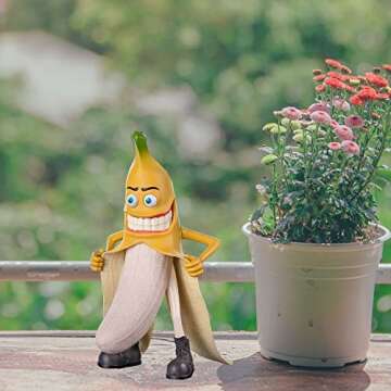 Eousera Gag Banana Art Statues, Funny Garden Yard Sculptures Naughty Lawn Ornaments Inappropriate Outdoor Decorations, Weird Gifts for Women Birthday Halloween