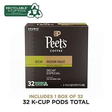 Peet's Medium Roast Decaf Coffee K-Cup Pods for Keurig - 32 Count