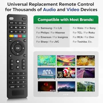 Universal-TV-Remote-Control Compatible with Samsung/LG/Vizio/TCL/Hisense/Sony/Philips/Sharp and More Brand Smart TVs,Streaming Players,Sound Bar Audio and DVD/Blu-ray Players