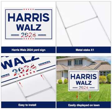 Harris Walz 2024 Yard Sign - Kamala Harris Tim Walz