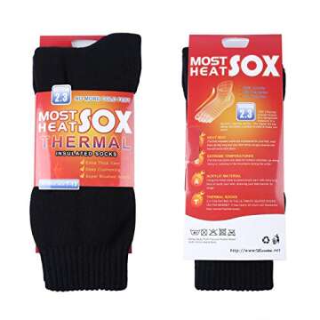 Thermal Socks for Men, Winter Warm Socks Mens for Cold Weather Extreme Temperatures,Charcoal Grey (3 Pairs)