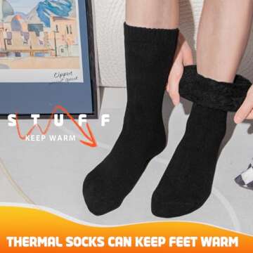 Thermal Socks for Men, Winter Warm Socks Mens for Cold Weather Extreme Temperatures,Charcoal Grey (3 Pairs)