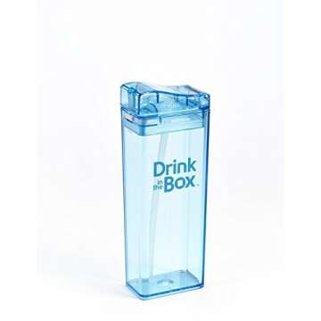 Precidio Design Drink in the Box Eco-Friendly Reusable Drink and Juice Box Container, 12oz (Blue)