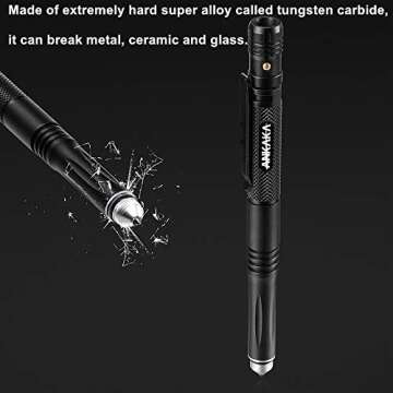 The Most Loaded 6-in-1 Tactical Pen: Solves Other Brands' Weaknesses,Self Defense Tip + Flashlight + Ballpoint + Bottle Opener + Screw Driver + Hexagonal Wrench, 5 Ink Refills + 6 Batteries + Gift Box