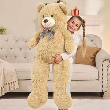 MaoGoLan 4 Feet Giant Teddy Bear - Plush Tan Stuffed Toy