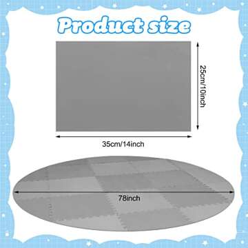 Jutom 78 Inch Diameter 21 Pcs Hot Tub Mat Interlocking Foam Ground Hot Tub Flooring Protector Inflatable Non Slip Pool Spa Floor Pad for Outdoor Balcony Shower(1/2 Inch)