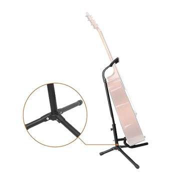 Folding Guitar & Banjo Stand - Adjustable & Black