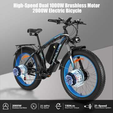 High-Power 2000W Dual Motor Fat Tire Ebike