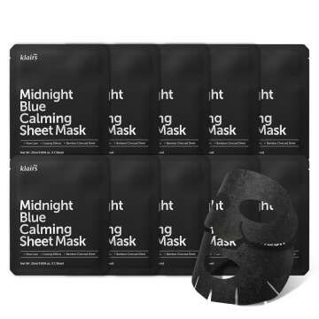 [DearKlairs] Midnight Blue Calming Sheet Mask 10 Sheets, Soothing Irritated, heated Skin, For troubled and sensitive skin, Korean Beauty