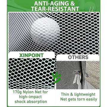 Golf Net: 10 x 7ft Golf Hitting Nets for Backyard Driving, Indoor/Outdoor Golf Chipping/Swing Practice Nets with Targets and Mats, Ideal Fathers Day Dad Gifts from Daughter Son Wife