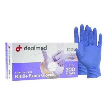 Dealmed Medical Exam Gloves – 200 Count Small Nitrile Gloves, Disposable Gloves, Non-Irritating Latex Free Gloves, Multi-Purpose Use Medical Gloves for a First Aid Kit and Medical Facilities