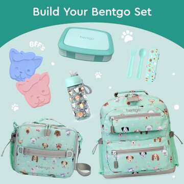 Bentgo Kids Bento-Style 5-Compartment Leak-Proof Lunch Box - Ideal Portion Sizes for Ages 3 to 7 - Durable, Drop-Proof, Dishwasher Safe, BPA-Free, & Made with Food-Safe Materials (Seafoam)