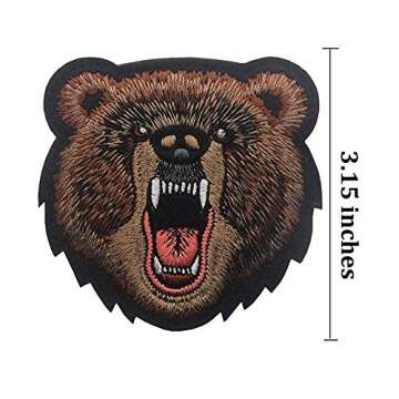 3 Pack Animal Bear Tiger Fox Tactical Morale Patches Embroidered Military Emblem Badge Hook and Loop Patch for Backpack Rucksack Baseball Cap Jackets