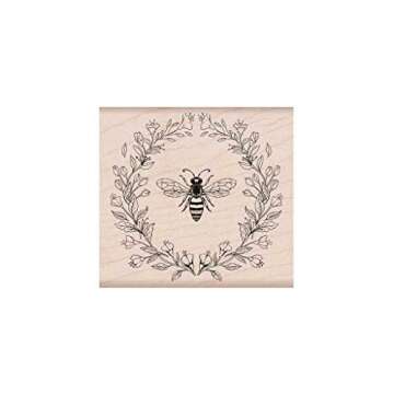 Hero Arts K6224 Wood Stamps, Antique Bee and Flowers