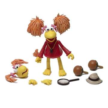 Boss Fight Studio Red, Fraggle Rock Collectible Action Figure – Highly Articulated Figurine - Accessories Including Hat, Magnifying Glass, Whistle, Maracas, Interchangeable Hands & Expression – 1:12