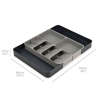 Joseph Joseph DrawerStore Kitchen Drawer Organizer Tray, Gray