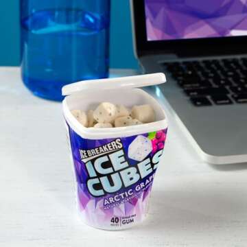 Sugar Free ICE BREAKERS Grape Gum - 6 Bottles