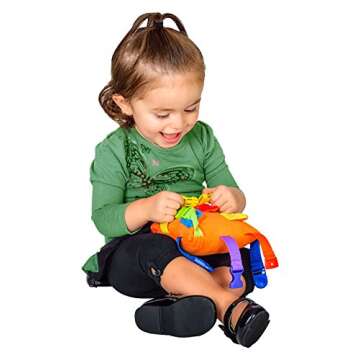 Buckle Toys - Bizzy Square - Learning Activity Game - Develop Motor Skills and Problem Solving - Occupational Therapy Toddler Travel Toy