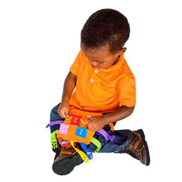 Buckle Toys - Bizzy Square - Learning Activity Game - Develop Motor Skills and Problem Solving - Occupational Therapy Toddler Travel Toy