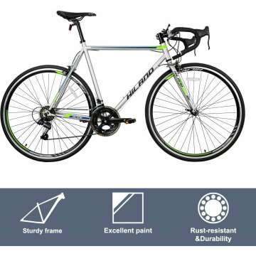 Hiland Road Commuter Bike 700C Wheels 14 speeds Racing Bike for Men Women, Urban Adult Bicycle