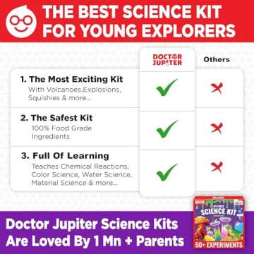 Doctor Jupiter My First Science Kit for Kids Ages 4-5-6-7-8-9-10-11-12 | Birthday Gift Ideas for 4+ Year Old Boys & Girls | STEM Learning & Educational Toys | 50+ Experiments Starter Science Series