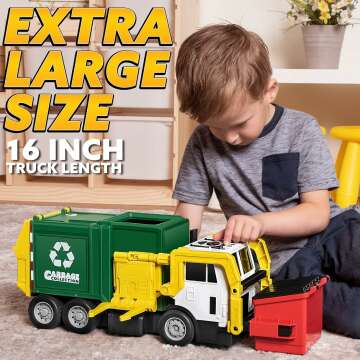 Friction Powered Garbage Truck Toy - Best Kids Toy!