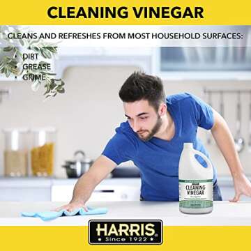 HARRIS Cleaning Vinegar All Purpose Household Surface Cleaner, 128oz (Eucalyptus)