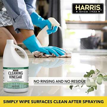 HARRIS Cleaning Vinegar All Purpose Household Surface Cleaner, 128oz (Eucalyptus)