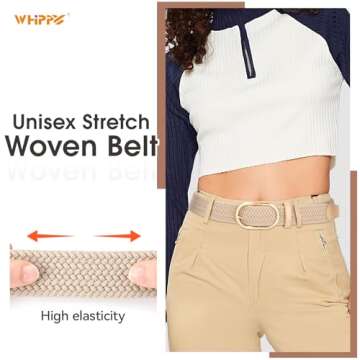 Whippy Braided Woven Stretch Belt - Unisex Casual Elastic Belts