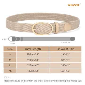 Unisex Braided Woven Stretch Belt - Whippy