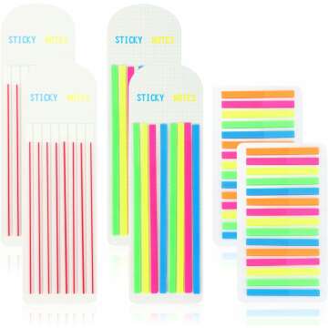 MultiBey 800Pcs Long Highlight Strips, Transparent Underline Highlighter Strips for Books, Rmovable Sticky Note Highlighter Tabs for Annotating (Short & Long Neon Highlight Strips)