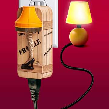 Clapper A Christmas Story Nightlight Leg Lamp, Says Movie Quotes, Wireless Sound Activated On/Off Light Switch, Clap Detection, Perfect for Kitchen/Bedroom/TV/Appliances, 120 V Wall Plug, Smart Home