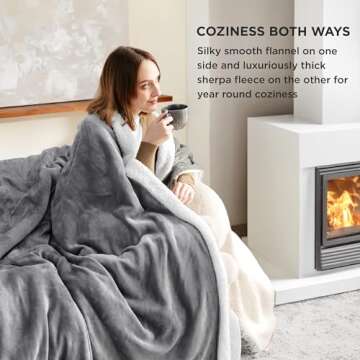 Bedsure Sherpa Fleece Throw Blanket for Cozy Winter Nights