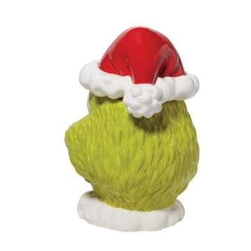 Department 56 Dr. Seuss The Grinch Face Sly Smile Sculpted Canister Cookie Jar, 10.24 Inch, Multicolor