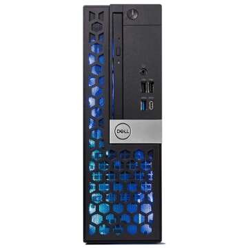 Dell OptiPlex Desktop RGB PC, Intel Core i5, AMD RX 550, 16GB RAM, 512GB SSD, 24 Inch HDMI Monitor, RGB Keyboard Mouse and Headset, WiFi, Windows 10 Pro (Renewed)