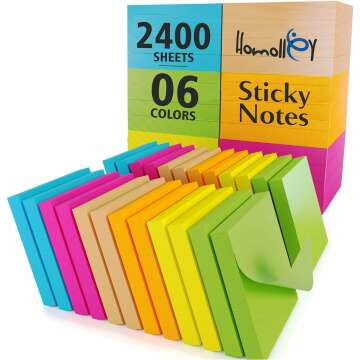 (24 pads) Sticky Notes 3x3 in 100 Sheets/Padfor School