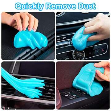 PULIDIKI Car Cleaning Gel Universal Detailing Kit Automotive Dust Car Crevice Cleaner Slime Auto Air Vent Interior Detail Removal for Car Putty Cleaning Keyboard Cleaner Car Accessories Blue