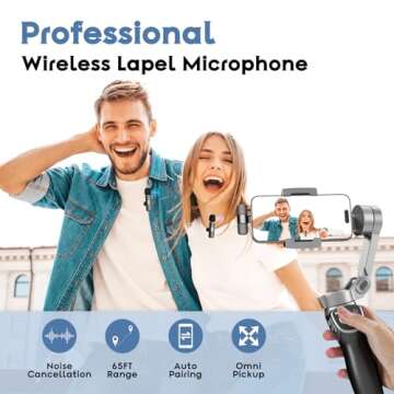 2 Pack Type C Mini Wireless Lavalier Microphone for iPhone 15, iOS and Android Devices - Noise Reduction Lapel Mic for Recording, Clip on Mic, Omni Lav Mic for Video Recording, Tiktok, Youtube, Vlog