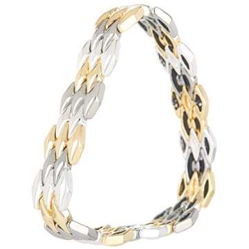 Nine West Boxed Geometric Stretch Bracelet, Silver/Gold/Hematite Tri-Tone