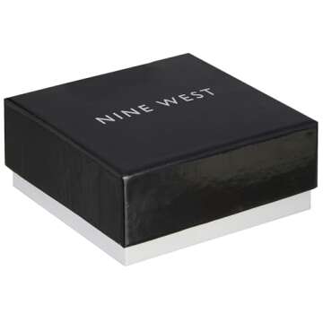 Nine West Boxed Geometric Stretch Bracelet, Silver/Gold/Hematite Tri-Tone