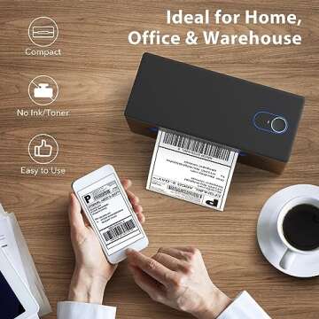 Nelko Bluetooth Thermal Shipping Label Printer, Wireless 4x6 Shipping Label Printer for Shipping Packages, Support Android, iPhone and Windows, Widely Used for Amazon, Ebay, Shopify (Black)