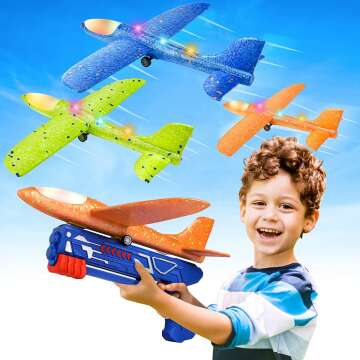LED Foam Glider Catapult Plane Toy