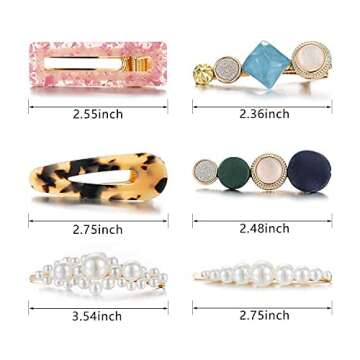 Mehayi 20 PCS Pearls Hair Clips Fashion Korean Style Acrylic ResinHairpins / Barrettes for Women and Ladies Girls Headwear Styling Tools Hair Accessories Bobby Pins