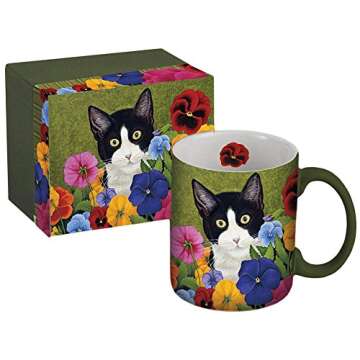 LANG - Newman "Piggy" Amundson - 14 oz. Ceramic Coffee Mug - Cat in Pansy’s - Art by Lowell Herrero