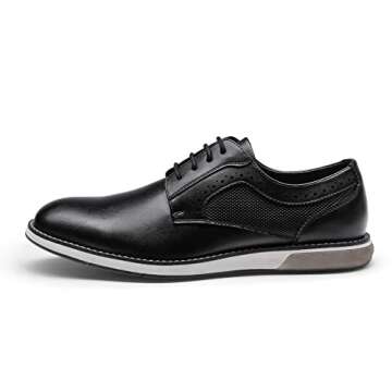 Bruno Marc Men's Plain Toe Casual Oxford Shoes Business Formal Derby Dress Sneakers Black, Size 13, SBOX223M